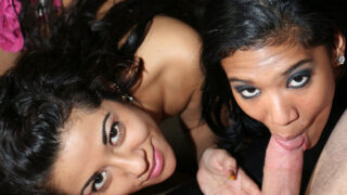 2 dark haired Latina bitches want to suck a cock hard & dry
